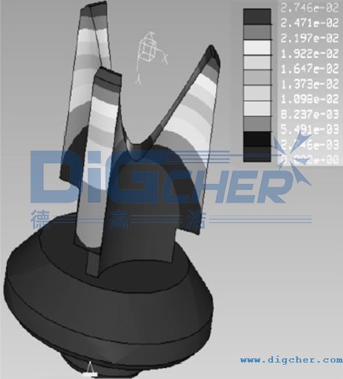 柱塞泵排液閥芯優(yōu)化后的位移云圖